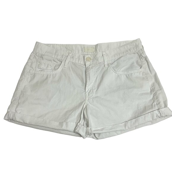 MOTHER THE DROPOUT CUFF SHORT, WHITE, S 27 - Picture 1 of 12